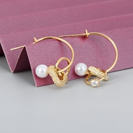 Show details for Sparkly Small White Dangle Earrings