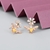 Picture of Buy Rose Gold Plated Yellow Big Stud Earrings with Wow Elements