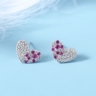 Picture of Love & Heart Pink Stud Earrings with Speedy Delivery