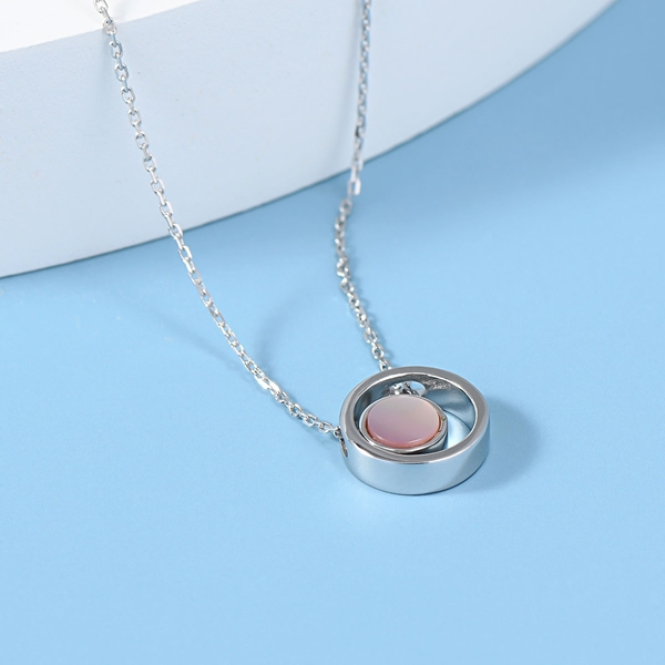 Picture of Distinctive Pink 925 Sterling Silver Pendant Necklace with Low MOQ