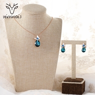 Picture of Pretty Artificial Crystal Rose Gold Plated Necklace and Earring Set