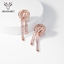 Show details for Copper or Brass White Dangle Earrings in Exclusive Design