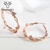 Picture of Nickel Free Rose Gold Plated White Huggie Earrings with Easy Return