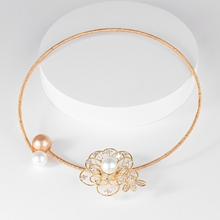 Show details for White Gold Plated Collar Necklace with Price