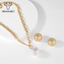 Show details for Shop Zinc Alloy Gold Plated Necklace and Earring Set with Wow Elements