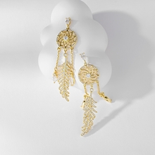 Show details for Copper or Brass White Dangle Earrings with Fast Delivery