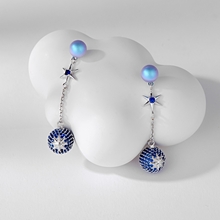 Show details for Copper or Brass Blue Dangle Earrings with Speedy Delivery