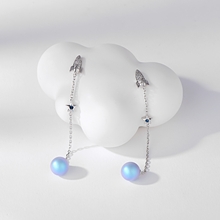 Show details for Wholesale Platinum Plated Swarovski Element Pearl Dangle Earrings with No-Risk Return