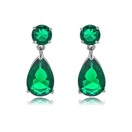 Picture of Inexpensive Platinum Plated Cubic Zirconia Dangle Earrings in Flattering Style