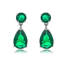 Show details for Inexpensive Platinum Plated Cubic Zirconia Dangle Earrings in Flattering Style