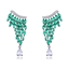 Show details for Distinctive Green Platinum Plated Dangle Earrings with Low MOQ