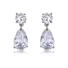 Show details for Cheap Platinum Plated Cubic Zirconia Stud Earrings