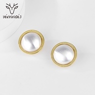 Picture of Nickel Free Gold Plated Big Stud Earrings with Easy Return