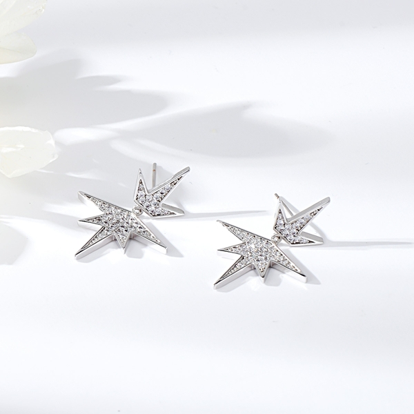 Picture of Attractive White Delicate Stud Earrings For Your Occasions