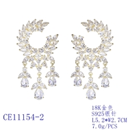 Picture of Inexpensive Gold Plated Cubic Zirconia Dangle Earrings from Reliable Manufacturer