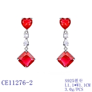 Picture of Unique Cubic Zirconia Red Dangle Earrings