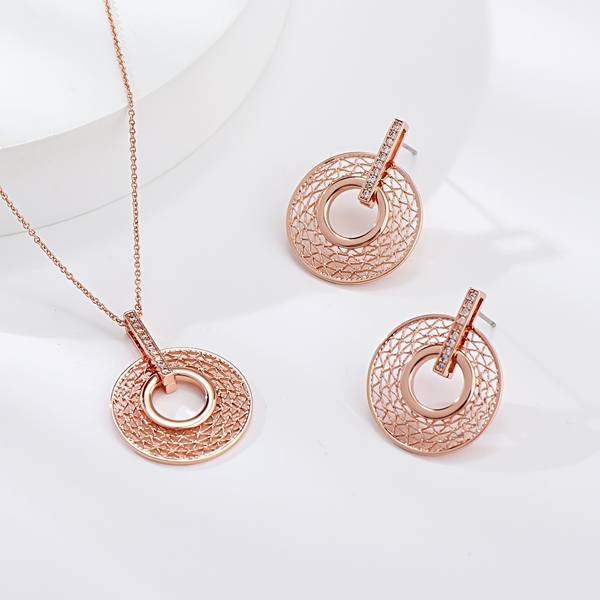 Picture of Fashionable Small Rose Gold Plated 2 Piece Jewelry Set