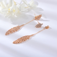 Picture of New Season White Rose Gold Plated Dangle Earrings with SGS/ISO Certification