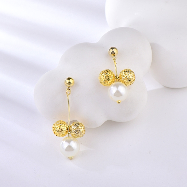 Picture of Funky Small White Drop & Dangle Earrings