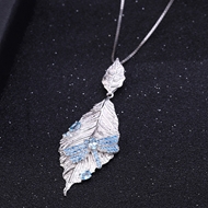 Picture of Italian craftsmanship design gentle and simple temperament style 925 silver topaz personality necklace