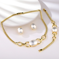 Show details for Attractive Gold Plated Zinc Alloy 3 Piece Jewelry Set For Your Occasions