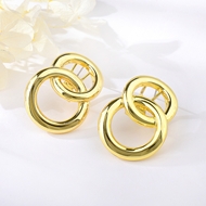 Picture of Hypoallergenic Gold Plated Medium Stud Earrings with Easy Return