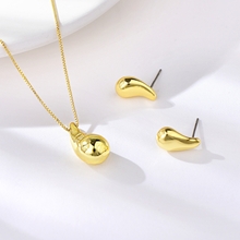 Show details for Copper or Brass Gold Plated Necklace and Earring Set at Unbeatable Price