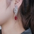 Picture of Great Value Red Platinum Plated Dangle Earrings with Full Guarantee
