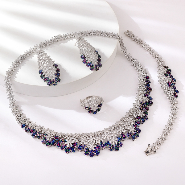 Picture of New Cubic Zirconia Luxury 4 Piece Jewelry Set