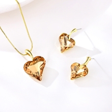 Show details for Casual Love & Heart Necklace and Earring Set with Fast Delivery