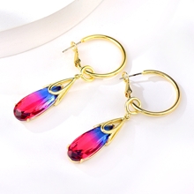 Show details for Unique Artificial Crystal Gold Plated Dangle Earrings