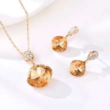 Show details for Unique Small Rose Gold Plated 2 Pieces Jewelry Sets
