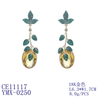 Picture of Copper or Brass Cubic Zirconia Dangle Earrings at Great Low Price