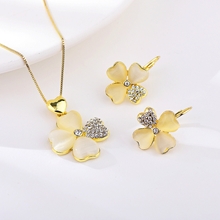 Show details for Eye-Catching White Opal 2 Piece Jewelry Set with Member Discount