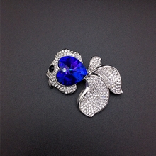 Show details for Charming Blue Platinum Plated Brooche with Speedy Delivery