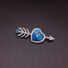 Show details for Attractive Blue Platinum Plated Brooche with Wow Elements