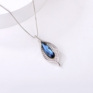 Show details for Hot Selling Blue Platinum Plated Pendant Necklace from Top Designer