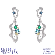 Picture of Trendy White Platinum Plated Dangle Earrings with No-Risk Refund