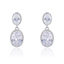 Show details for Big Platinum Plated Dangle Earrings with Fast Shipping