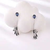 Show details for Staple Swarovski Element Platinum Plated Dangle Earrings