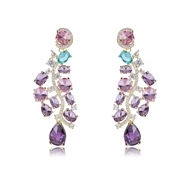 Picture of Purple Gold Plated Dangle Earrings As a Gift