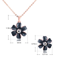 Picture of Charming Black Flowers & Plants 2 Piece Jewelry Set of Original Design