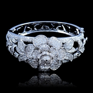 Picture of Professional Micro Pave Setting Floral Bangles