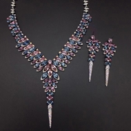 Show details for Zinc Alloy Platinum Plated 2 Piece Jewelry Set in Exclusive Design