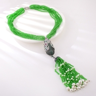 Show details for Fancy Big Artificial Pearl Long Chain Necklace