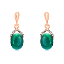 Show details for Zinc Alloy Green Dangle Earrings from Certified Factory