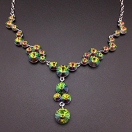 Show details for Designer Platinum Plated Big Short Chain Necklace with No-Risk Return