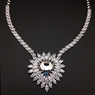 Show details for Featured White Platinum Plated Short Chain Necklace with Full Guarantee