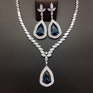 Show details for Low Cost Platinum Plated Swarovski Element 2 Piece Jewelry Set for Female