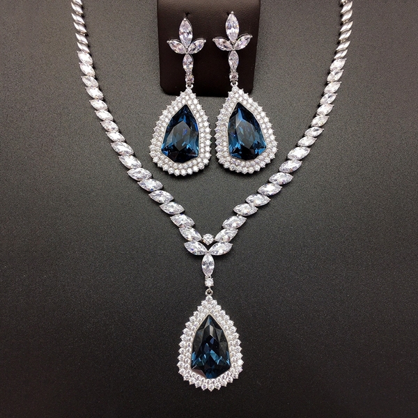 Picture of Low Cost Platinum Plated Swarovski Element 2 Piece Jewelry Set for Female
